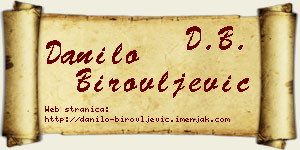 Danilo Birovljević vizit kartica